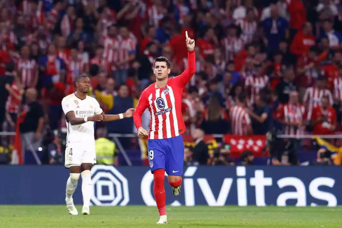 Álvaro Morata en una imagen celebrando un gol ante el Real Madrid